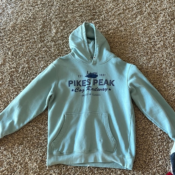 Pikes Peak Teal Hoodie - Picture 1 of 2